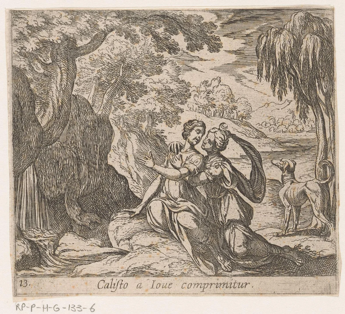 Jupiter en Callisto by Antonio Tempesta, print, 1606-1638