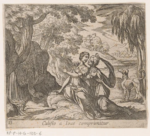 Jupiter en Callisto by Antonio Tempesta, print, 1606-1638