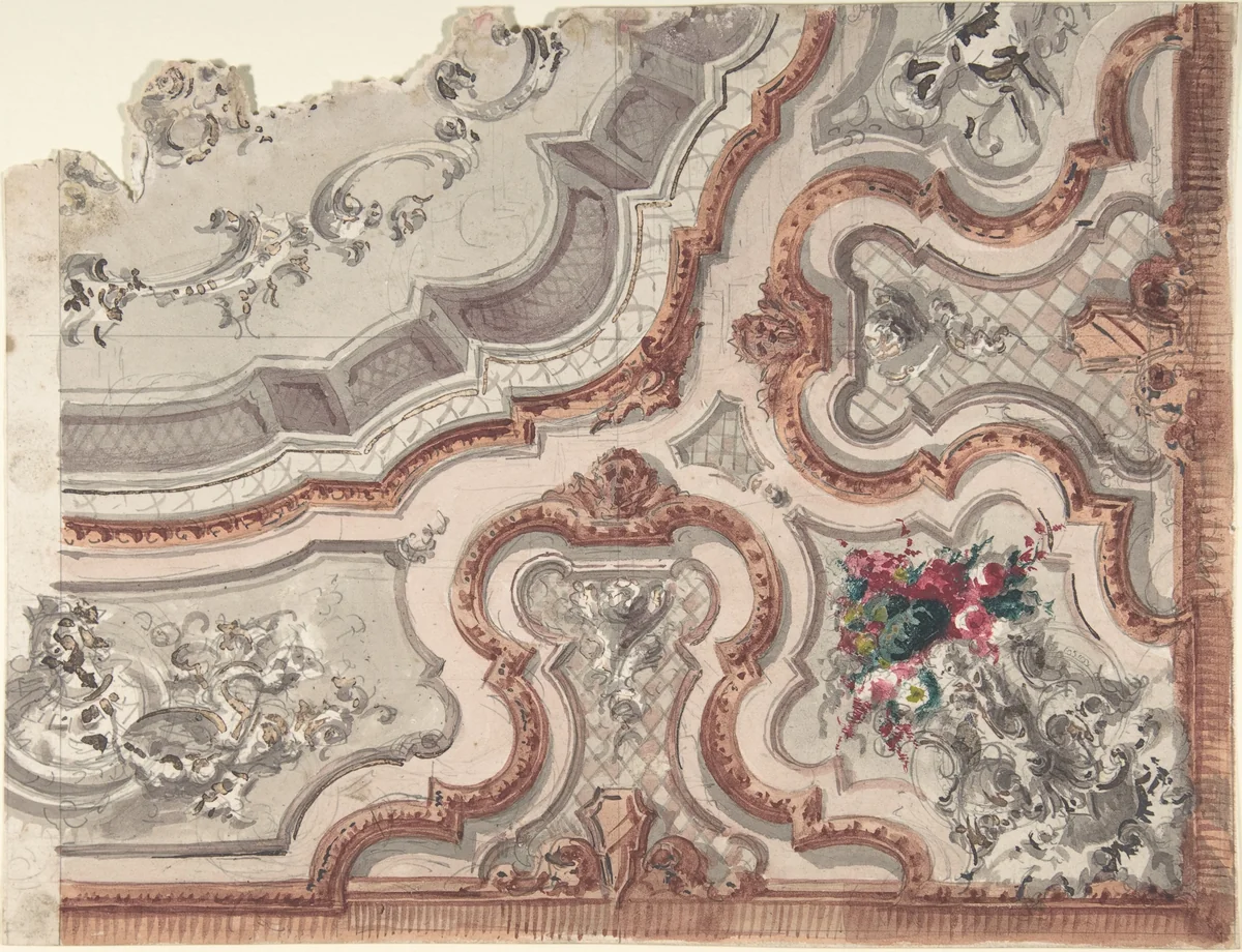 Design for a Painted Ceiling by anonymous, drawing, 1800-1900