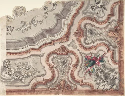 Design for a Painted Ceiling by anonymous, drawing, 1800-1900