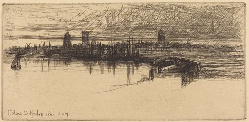 Little Calais Pier by Francis Seymour-Haden, print, 1865