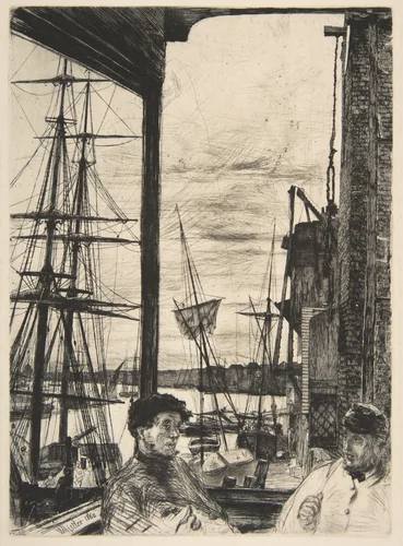Rotherhithe (Wapping) by James McNeill Whistler, print, 1860