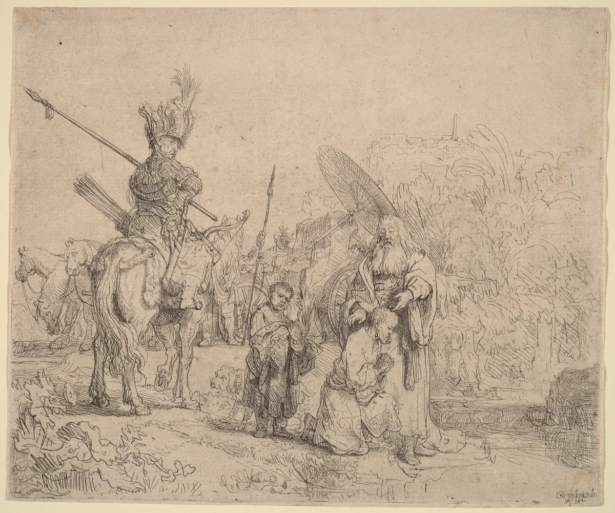 The Baptism of the Eunuch by Rembrandt van Rijn, print, 1641