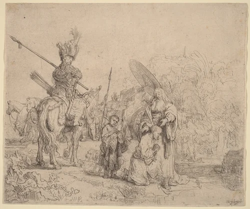 The Baptism of the Eunuch by Rembrandt van Rijn, print, 1641
