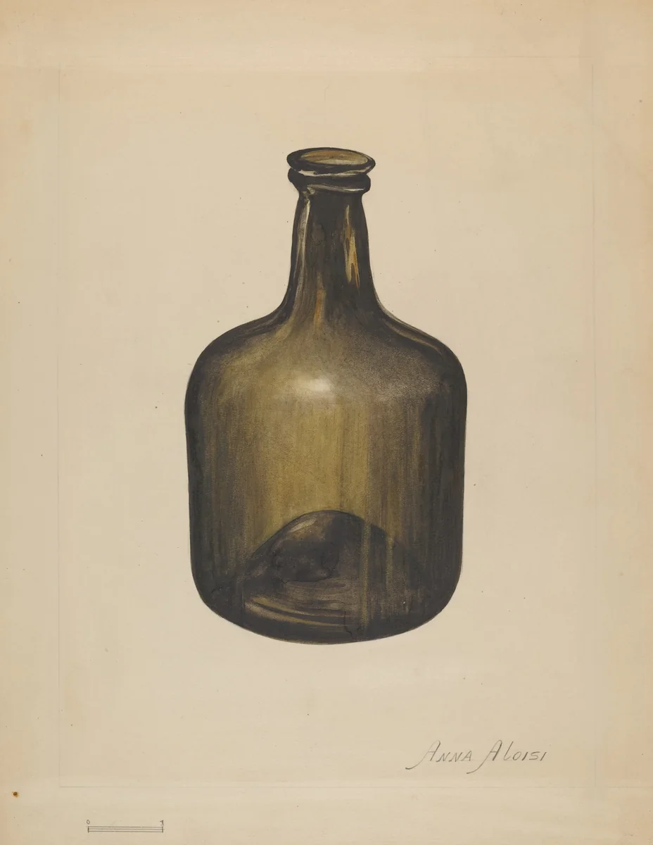 Wine or Spirits Bottle by Anna Aloisi, index of american design, 1936