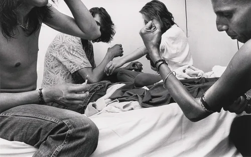 Slamming Alcohol by Jim Goldberg, photograph, 1989