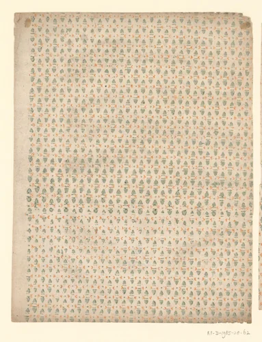 Blad met alternerend strooipatroon van driehoekjes by anonymous, other, 1750-1900