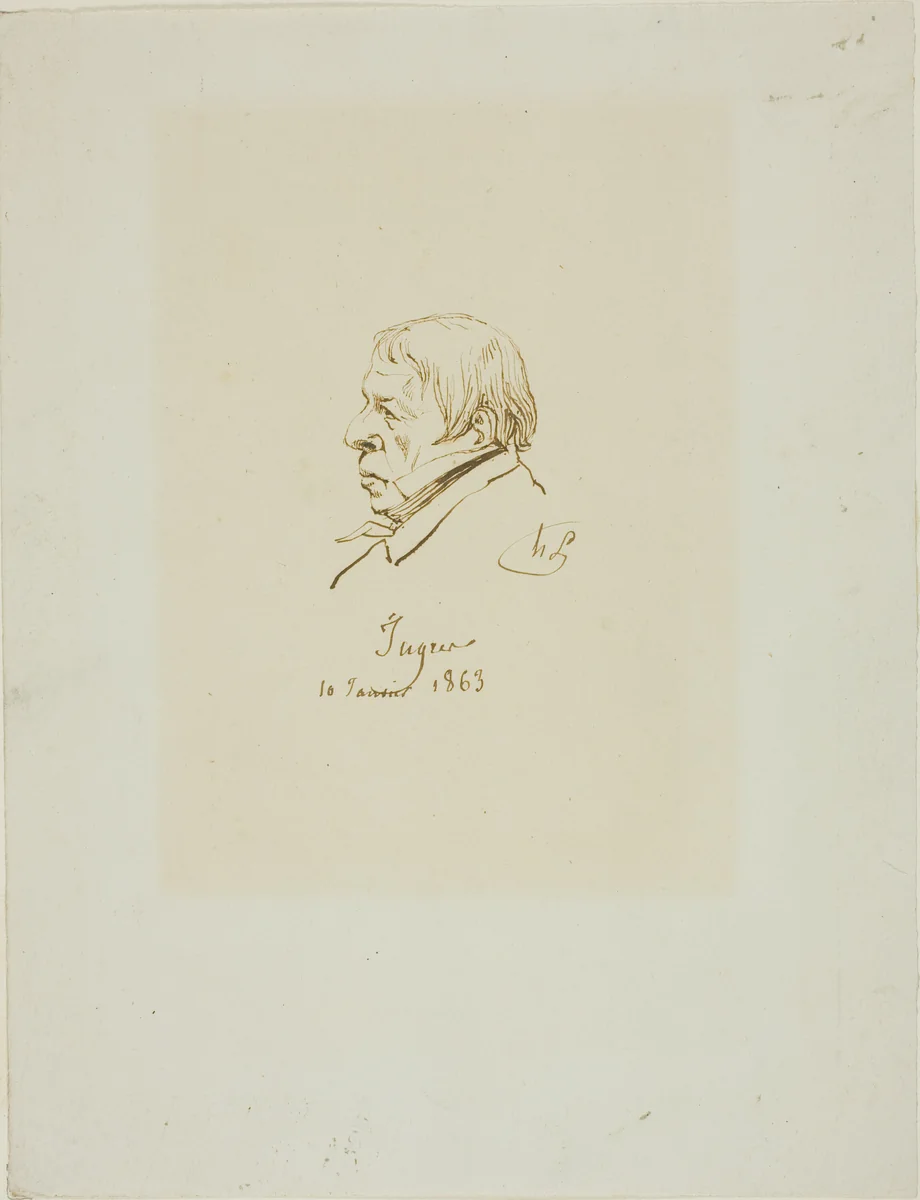 Jean Auguste Dominique Ingres by Henri Lehmann, drawing, 1863-1882