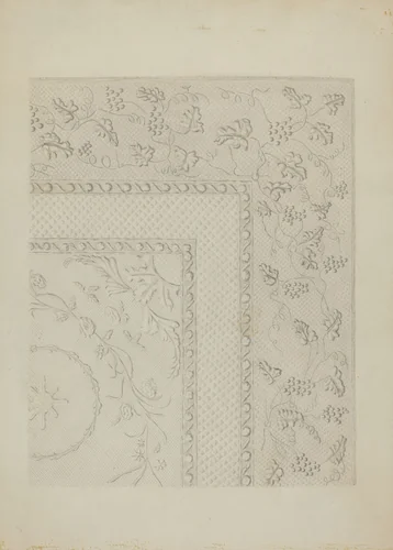 White Quilted Coverlet by Edward L. Loper, index of american design, 1936