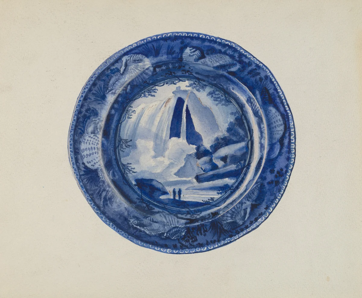 Plate - "Table Rock, Niagra" by William Kerby, index of american design, 1936