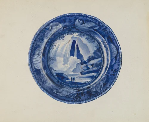 Plate - "Table Rock, Niagra" by William Kerby, index of american design, 1936