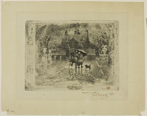 Country Neighbors by Félix Hilaire Buhot, print, 1878