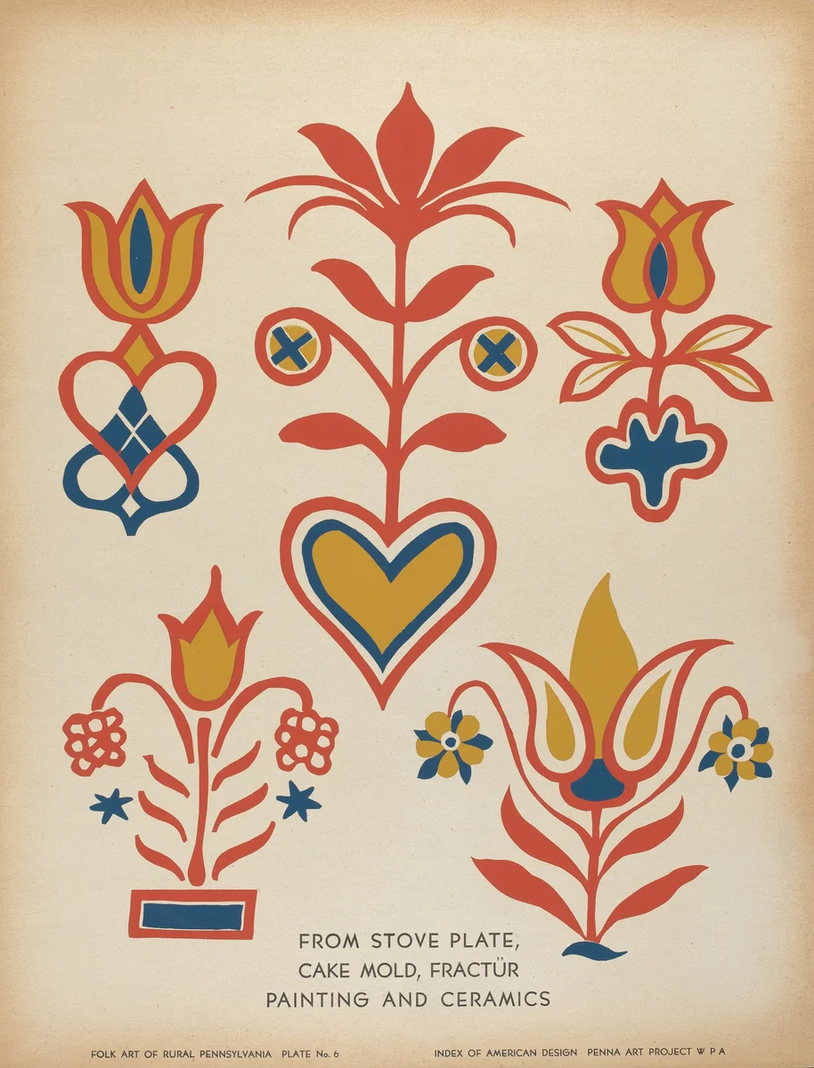 Plate 6: From Portfolio "Folk Art of Rural Pennsylvania" by American 20th Century, index of american design, 1939