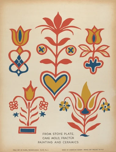 Plate 6: From Portfolio "Folk Art of Rural Pennsylvania" by American 20th Century, index of american design, 1939