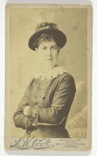 Untitled (Portrait of Woman with Hat) by L. W. Cook, photograph, 1850-1899