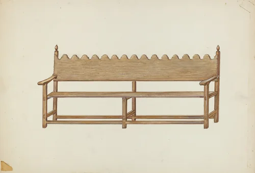 Mission Bench by Edward Jewett, index of american design, 1935-1942