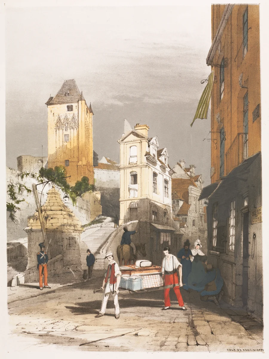 Picturesque Architecture in Paris, Ghent, Antwerp, Rouen, Etc.: Tour de Remy, Dieppe by Thomas Shotter Boys, print, 1839