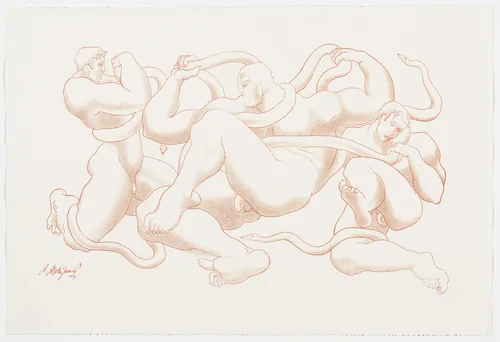 Untitled (Laokoon) from the portfolio Alexandre Archipenko: Dreizehn Steinzeichnungen by Alexander Archipenko, print, 1921