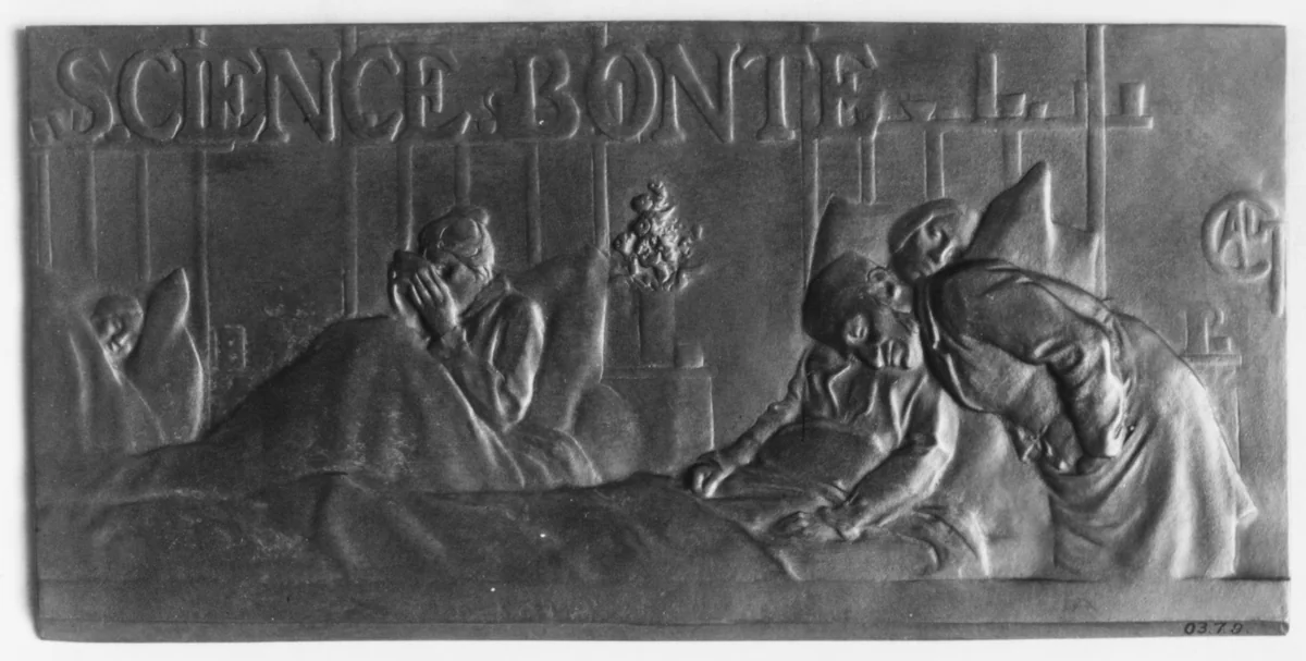 In the Hospital by Alexandre-Louis-Marie Charpentier, metalwork, 1801-1901