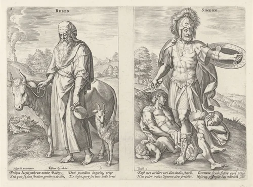 Stamvaders Ruben en Simeon by Unknown, print, 1579