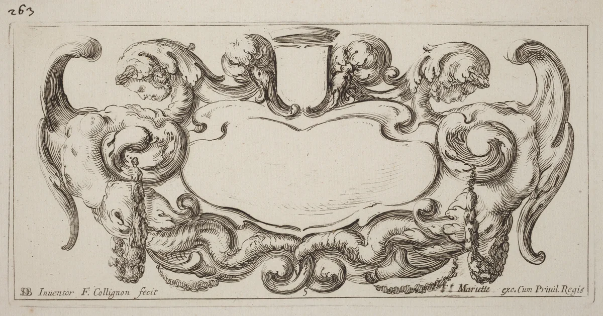 Cartouche by François Collignon; Stefano Della Bella, print, 1646