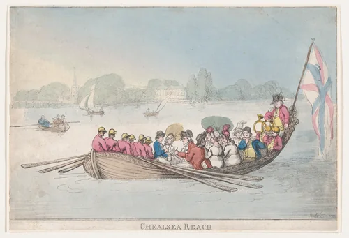 Chelsea Reach by Thomas Rowlandson, print, 1799