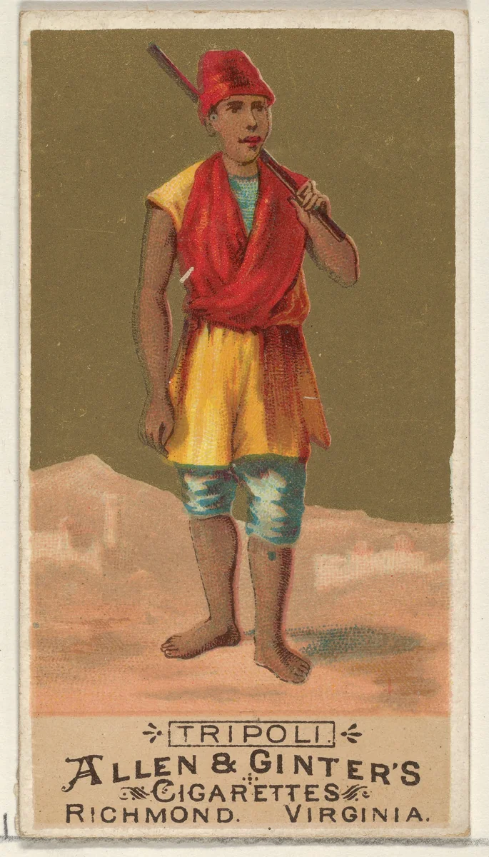 Tripoli, from the Natives in Costume series (N16) for Allen & Ginter Cigarettes Brands by Allen & Ginter, print, 1886