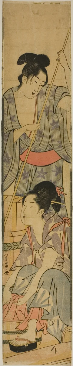 Washing Clothes by Chokosai Eisho, print, 1775-1805