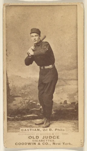 Charlie Bastian, 2nd Base, Philadelphia, from the Old Judge series (N172) for Old Judge Cigarettes by Goodwin & Company, photograph, 1888