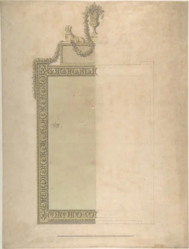 Design for a Pier-glass for Adderbury House, Oxfordshire, for the Duke of Buccleuch by Sir William Chambers, drawing, 1763-1773