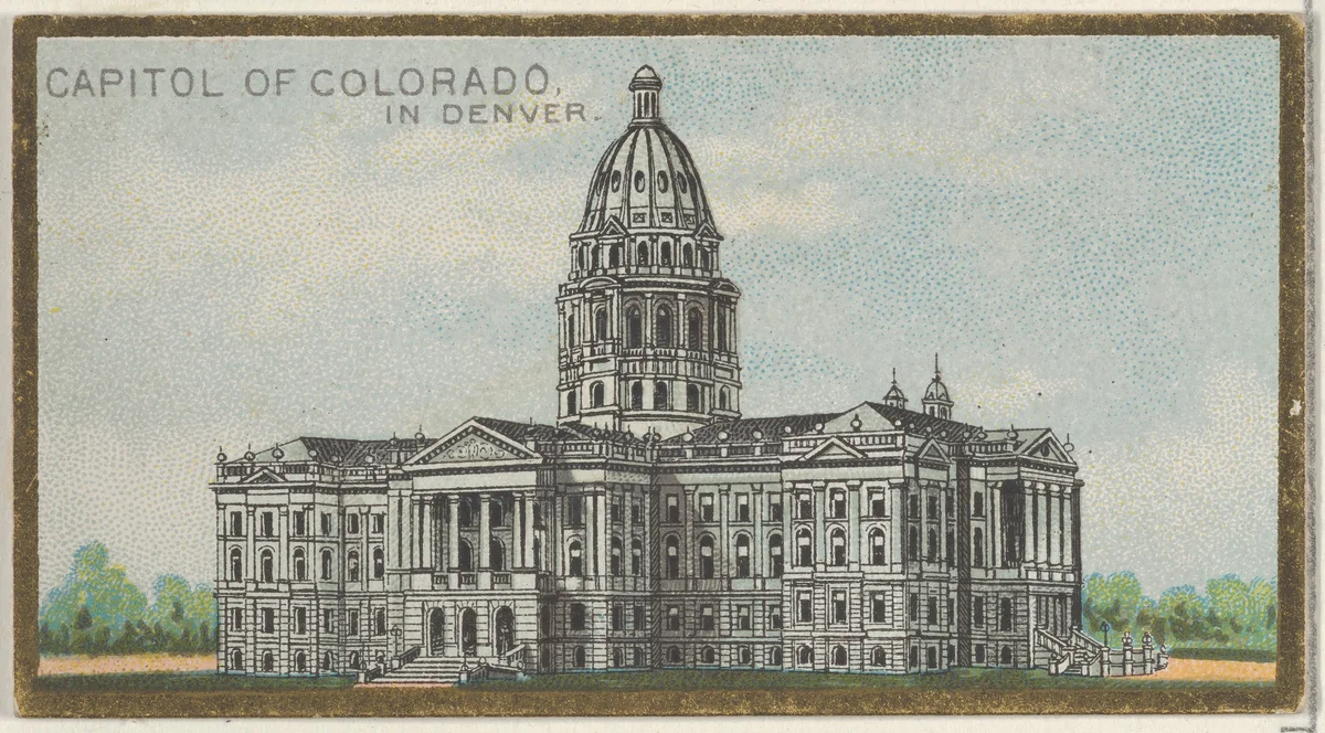 Capitol of Colorado in Denver, from the General Government and State Capitol Buildings series (N14) for Allen & Ginter Cigarettes Brands by Allen & Ginter, print, 1889