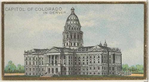 Capitol of Colorado in Denver, from the General Government and State Capitol Buildings series (N14) for Allen & Ginter Cigarettes Brands by Allen & Ginter, print, 1889