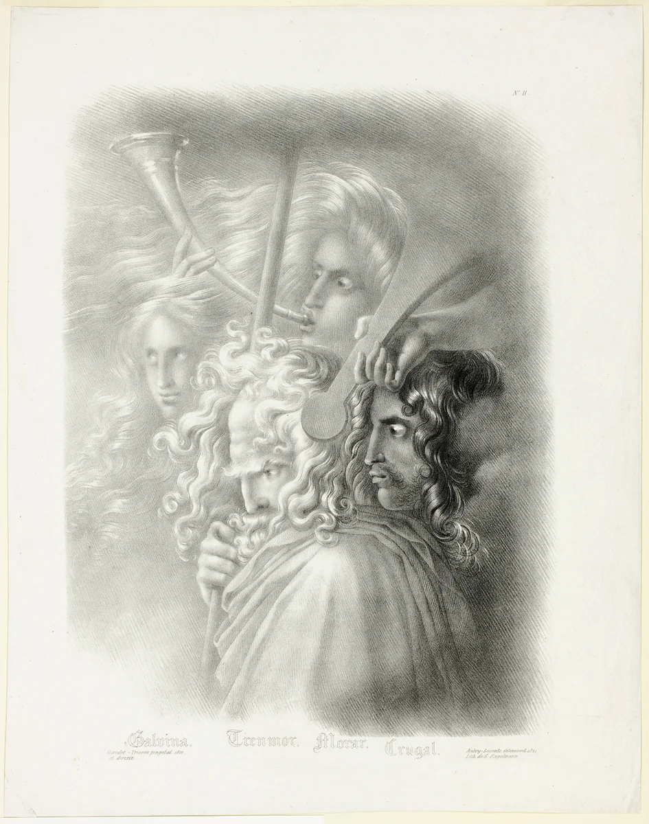 Galvina, from Collection of Study Heads by Hyacinth Aubry-Lecomte, print, 1821