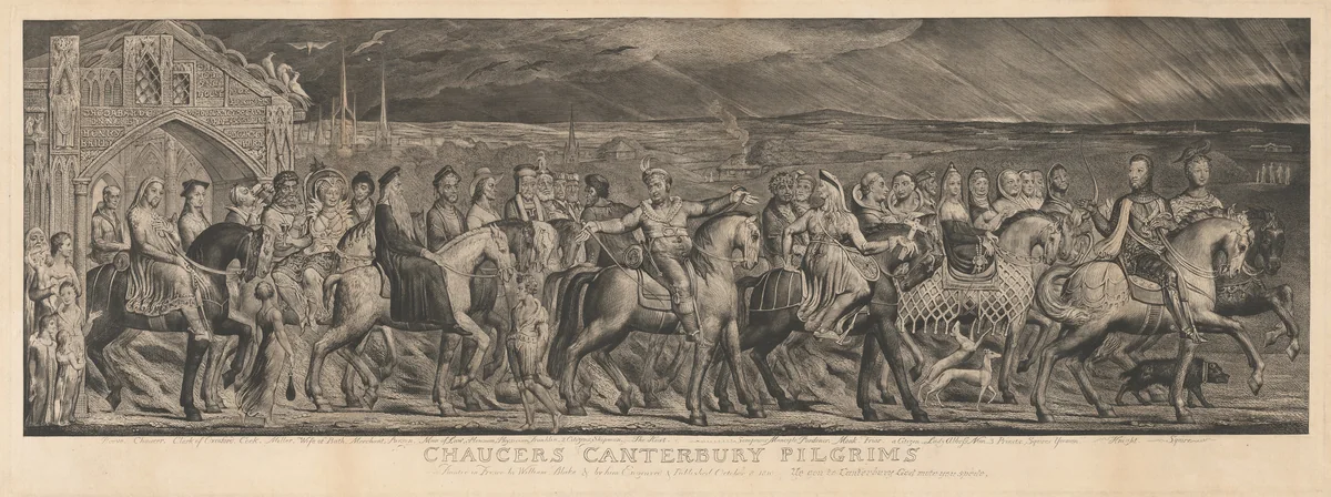 The Canterbury Pilgrims by William Blake, print, 1810