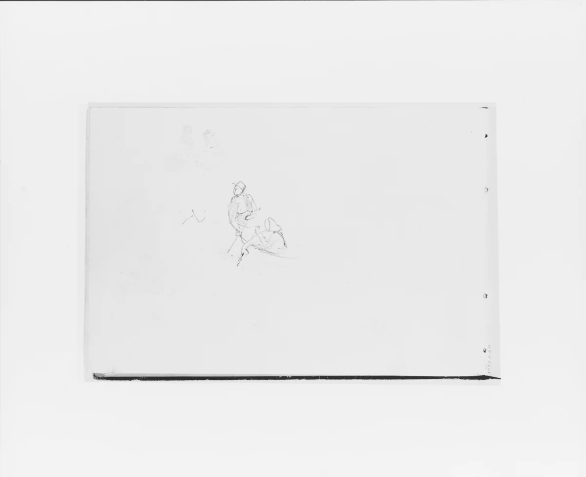 Two Figures (from Sketchbook X) by William Trost Richards, artwork, 1885