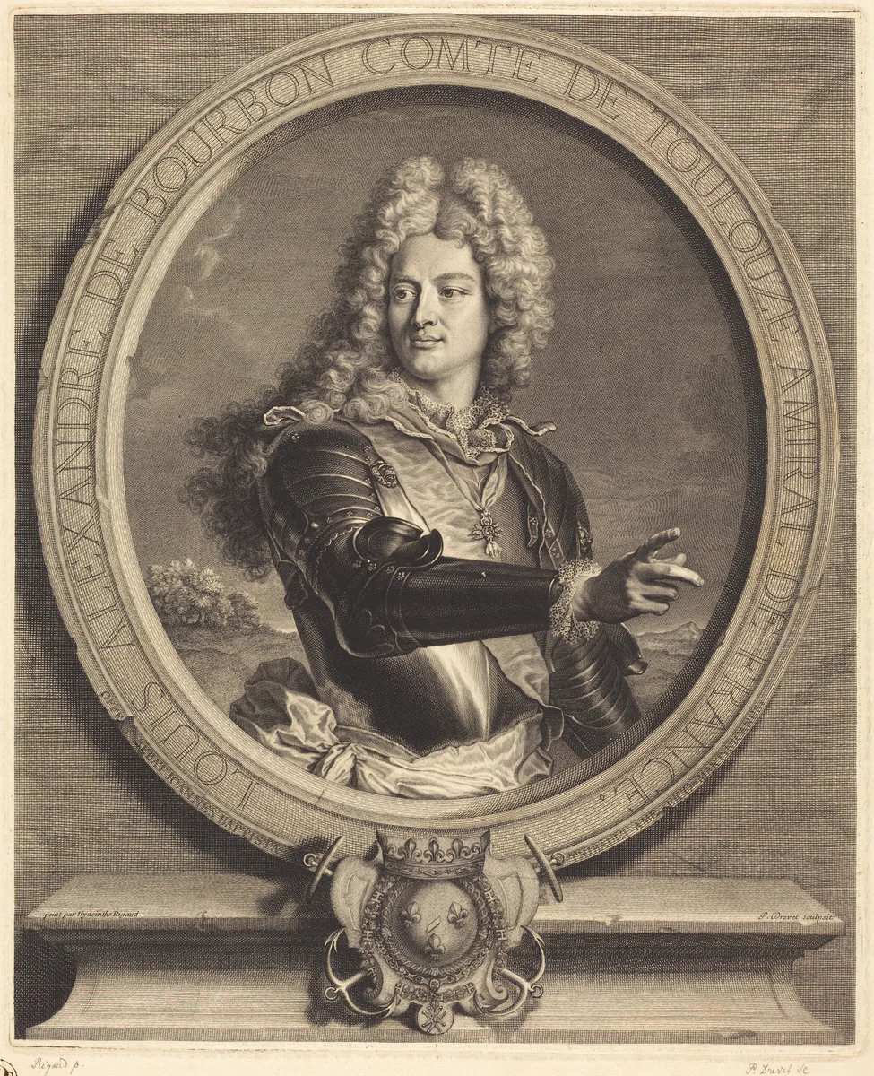 Louis-Alexandre de Bourdon, comte de Toulouse by Pierre Drevet; Hyacinthe Rigaud, print, 1714