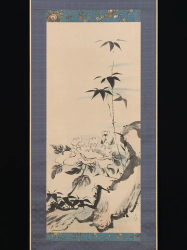 Peony and Bamboo by Ike Gyokuran, painting, 1600-1870
