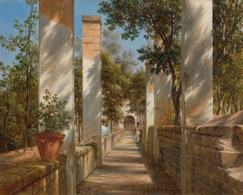 Pergola with Oranges by Thomas Fearnley, painting, 1829-1839