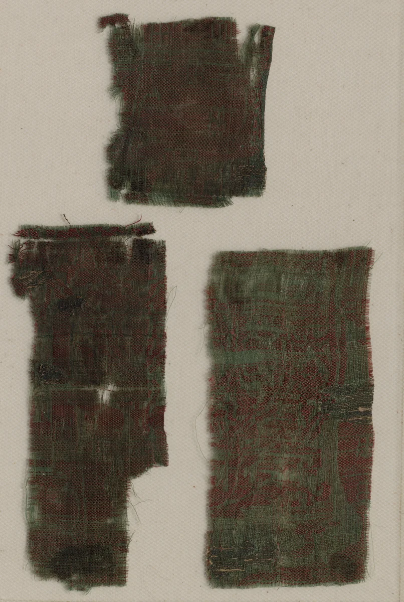 Three Fragments of Italian Gothic Silk by Unknown, textile, 1300-1399
