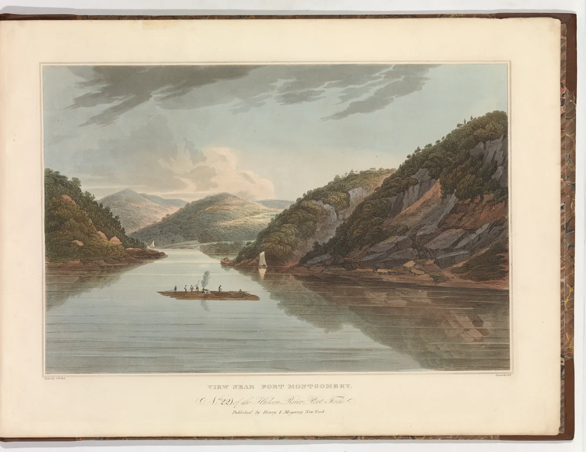 View Near Fort Montgomery (No. 22 (later changed to No. 18) of The Hudson River Portfolio) by John Hill, print, 1822