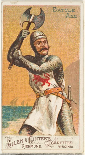 Battle Axe, from the Arms of All Nations series (N3) for Allen & Ginter Cigarettes Brands by Allen & Ginter, print, 1887