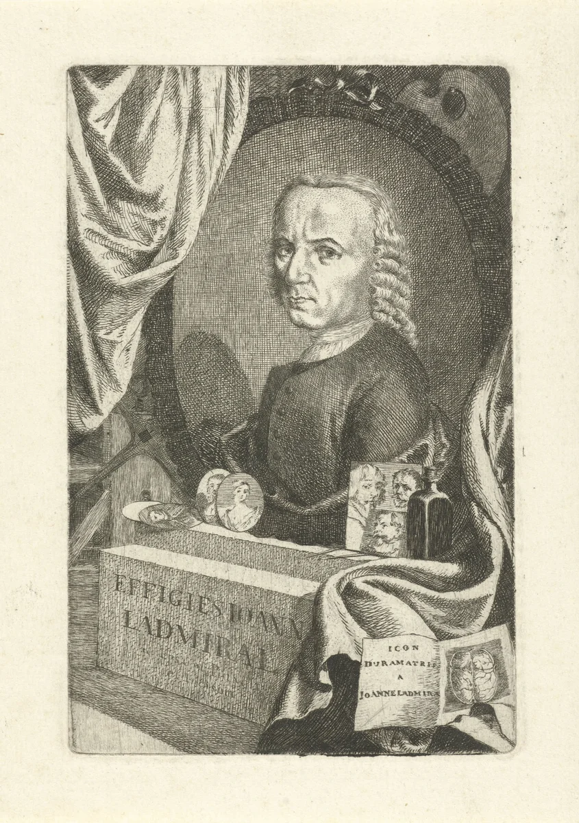 Zelfportret Jan L'Admiral by Jan l' Admiral, print, 1764-1773
