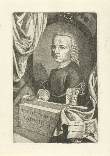 Zelfportret Jan L'Admiral by Jan l' Admiral, print, 1764-1773