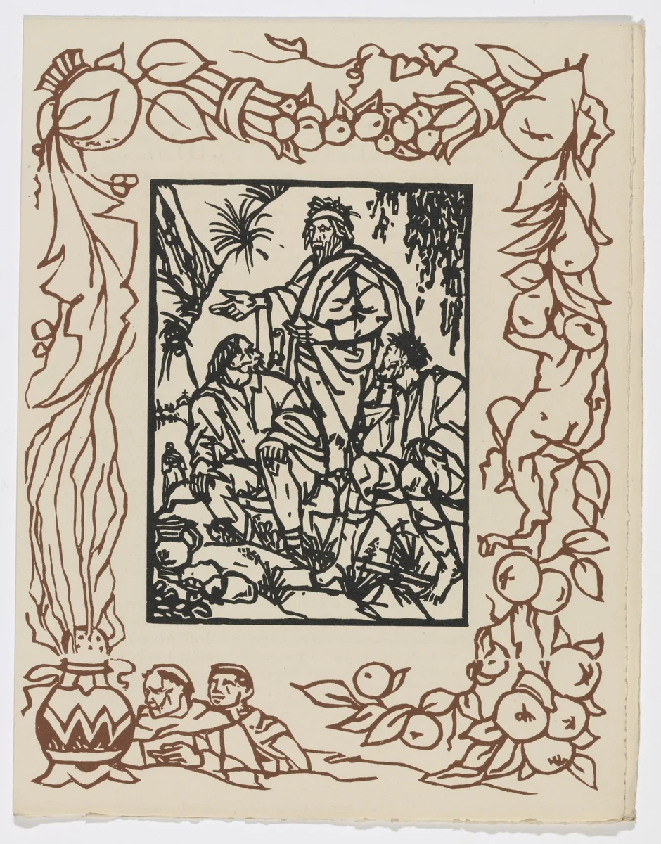 Plate (page 153) from Les Petites Fleurs de St. François (The Little Flowers of St. Francis) by Émile Bernard, illustrated book, 1928