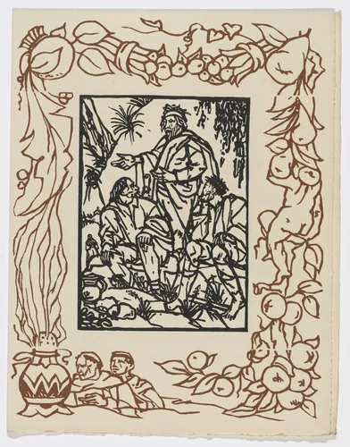 Plate (page 153) from Les Petites Fleurs de St. François (The Little Flowers of St. Francis) by Émile Bernard, illustrated book, 1928