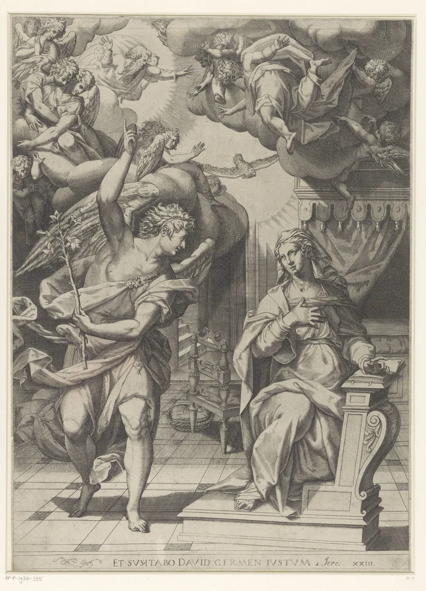 Annunciatie by Unknown, print, 1551-1583