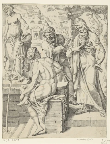 Susanna en de ouderlingen by anonymous, drawing, 1650-1700