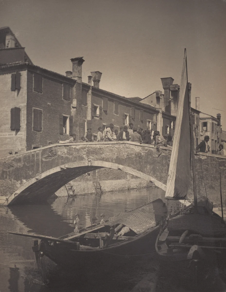 On the Bridge—Chioggia by Alfred Stieglitz, photograph, 1887