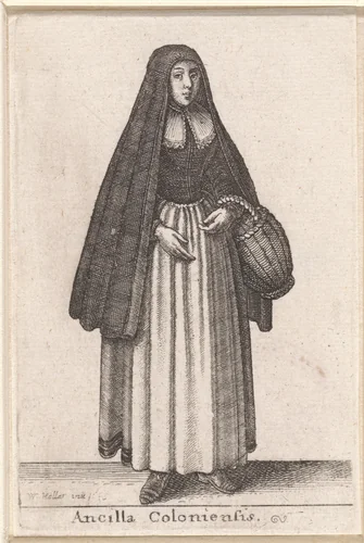 Ancilla Coloniensis by Wenceslaus Hollar, print, 1643