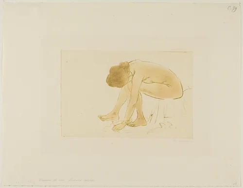 Seated Woman Wiping Her Feet by Théophile Alexandre Steinlen, print, 1902